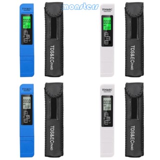 Mon เครื่องทดสอบคุณภาพน้ํา TDS Meter EC Meter เครื่องวัดอุณหภูมิ 3-in-1 0-9990ppm เครื่องทดสอบน้ํา สําหรับสระน้ําดื่ม