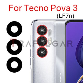 เลนส์กระจกกล้องด้านหลัง แบบเปลี่ยน พร้อมสติกเกอร์กาว สําหรับ Tecno Pova 3 LF7n