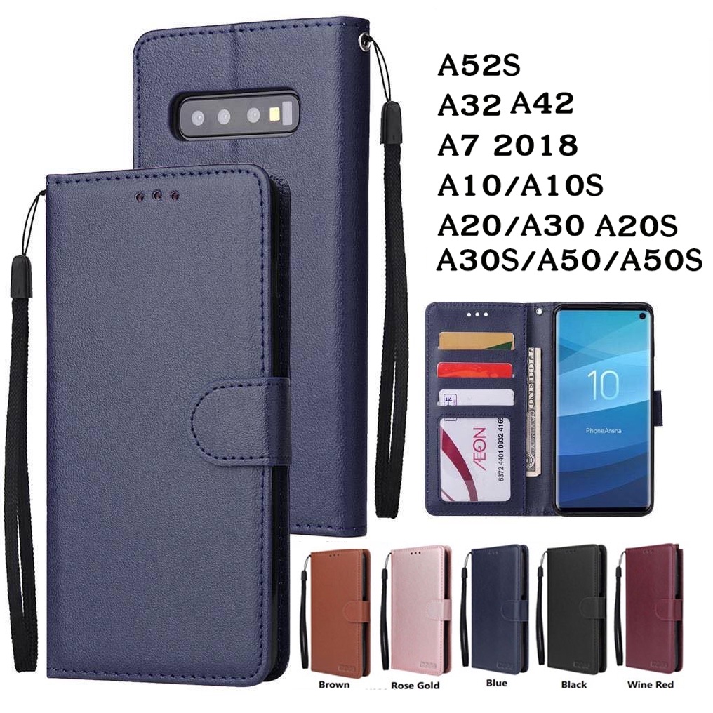 เคสฝาพับ เคสเปิดปิด มีล็อค สำหรับ SAMSUNG A42 A52S A32 A7 A10 A10S A20 A30 A20S A30S A50 A50S เคสหนัง เคสใส่บัตรได้