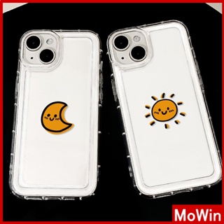 Mowin - เข้ากันได้สำหรับ เคสไอโฟน เคสไอโฟน11 เคส iphone 11 กรณีถุงลมนิรภัย TPU Soft Case โปร่งใสกันกระแทกน่ารักสีเหลือง Sun Moon เข้ากันได้กับ iPhone 14 13 PRO MAX 12 PRO MAX 11 XR XS 7Plus 8 PLUS