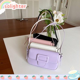 Solighter กระเป๋าสะพายไหล่ ใต้วงแขน หนัง PU ขนาดเล็ก จุของได้เยอะ สีพื้น สําหรับสตรี Y2k