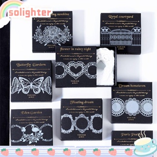 SOLIGHTER สติกเกอร์ฉลาก PET ลายลูกไม้ สีโปร่งใส สําหรับติดตกแต่งไดอารี่ อัลบั้ม 30 ชิ้น