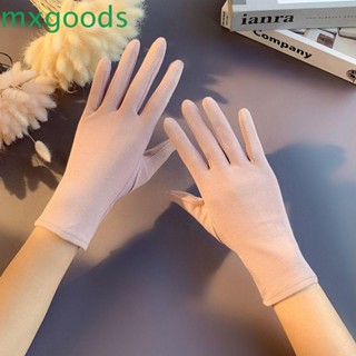 Mxgoods ถุงมือขับรถ ผู้หญิง ถุงมือห้านิ้ว แบบบาง หรูหรา กันลื่น หน้าจอสัมผัส ผ้าฝ้าย ถุงมือกลางแจ้ง