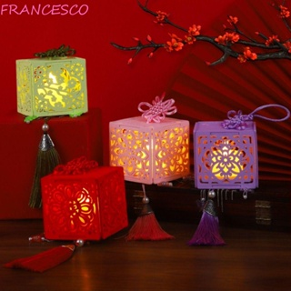 Francesco โคมไฟแฮนด์เมด พร้อมไฟ LED สไตล์ฮั่นฝูย้อนยุค แฮนด์เมด DIY