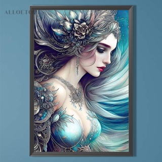 [alloetools.th] ภาพวาดปักเพชร ทรงกลม ลายนางฟ้า 5D ขนาด 40X60 ซม. สําหรับตกแต่งบ้าน DIY