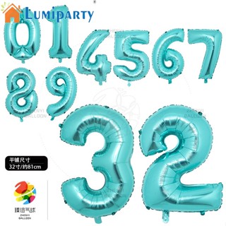 Lumiparty ลูกโป่ง TURQUOISE สีฟ้า สีเขียว ขนาด 32 นิ้ว สําหรับตกแต่งงานแต่งงาน วันเกิดเด็ก (0-9)