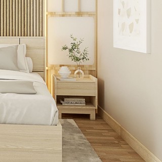 Koncept furniture ตู้ข้างเตียง รุ่น Hakone สีไม้อ่อน (45x40x45 ซม.)
