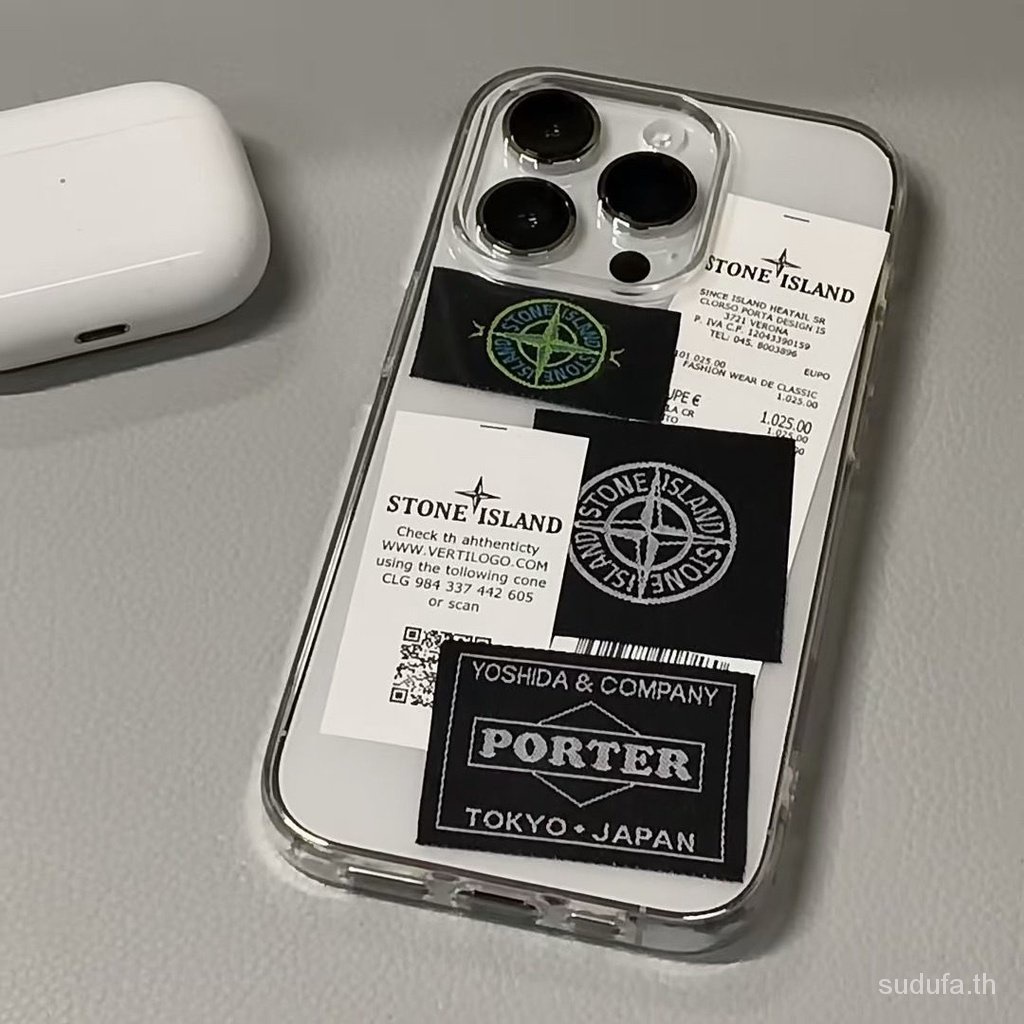 เคสโทรศัพท์มือถือแบบใส กันกระแทก ลายฉลากเกาะหิน สําหรับ iPhone11 12 13 14 15 pro max xr xsmax 11promax 13promax 14promax 14plus 7 8 plus