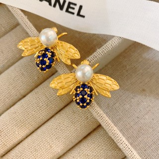 0911YWLY Bee Pearl Stud Earrings for Women New Western StyleDesign Earrings Unique Earrings Birthdayfor Girls Retro Light luxury  Niche  Gift  L2XC