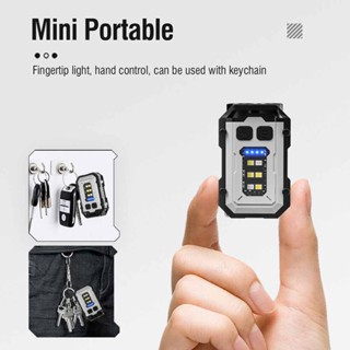 Mini LED Keychain Flashlight Rechargeable Self Protect Security Torch Portable