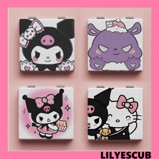 Lilyescub กระจกแต่งหน้า ลายคิตตี้ Kuromi My Melody ขนาดกะทัดรัด แบบพกพา สําหรับหอพักนักเรียน