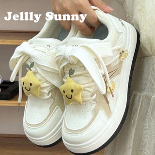  Jellly Sunny  รองเท้าผ้าใบผู้หญิง พื้นหนา ใส่สบาย สไตล์เกาหลี รองเท้าแฟชั่นผู้หญิง มีความนุ่มนวล 2023 ใหม่ FYD2390VVZ 37Z230912