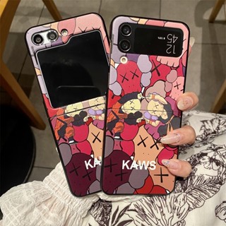 เคสโทรศัพท์มือถือ PC แข็ง พับได้ กันกระแทก ลายการ์ตูน Kaws สําหรับ Samsung Galaxy Z Flip 5 Z Flip 3 Z Flip 4