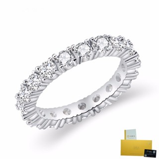 [พร้อมใบรับรอง Gra] แหวนเทนนิส ประดับเพชร แถวเดียว หรูหรา เร…