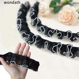 Wonda ผ้าลูกไม้ ผ้าโพลีเอสเตอร์ สีขาว แต่งขอบลูกไม้ สําหรับตกแต่ง DIY