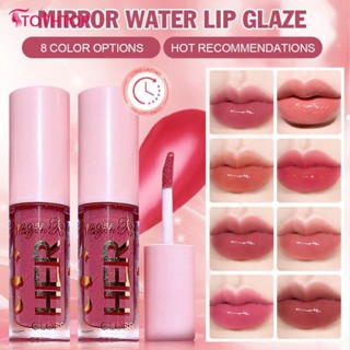 Cindynal Water Mirror Lip Glaze Moisturizing Smooth Jelly Glass ลิปกลอส Non Stick Cup ง่ายต่อการสี Long Lasting Lip แต่งหน้า [TOP]