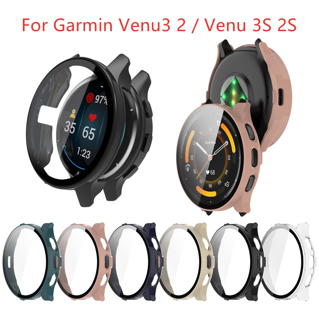 กระจก + เคสป้องกันสําหรับ Garmin Venu 3S 2s / Garmin Venu3 Venu2 Plus / Garmin VENU Sq2 ฝาครอบกันชนร