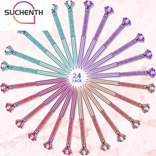 Suchenth 24 ชิ้น ปากกาเพชร, แชมเปญ กุหลาบแดง ส่วนบุคคล ปากกา, ธุรกิจ สีม่วง สีฟ้า พลาสติก สํานักงาน