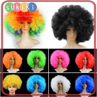 Sukiki วิกผมหยิก สีดํา แฟชั่น สําหรับปาร์ตี้ฮาโลวีน