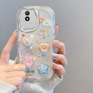 เคสโทรศัพท์มือถือ tpu นิ่ม แบบใส ลายก้อนเมฆ หมีน้อย พร้อมตุ๊กตา สําหรับ Vivo Y02 Y02A Y02T Y02