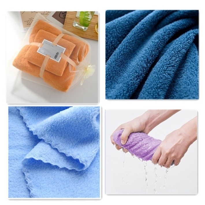 ผ้าขนหนูเซต 2ชิ้น (ผ้าเช็ดตัว+ผ้าเช็ดผม) แพ๊คเกจดูดี เรียบหรู คุ้มมาก ซับน้ำแห้งไว