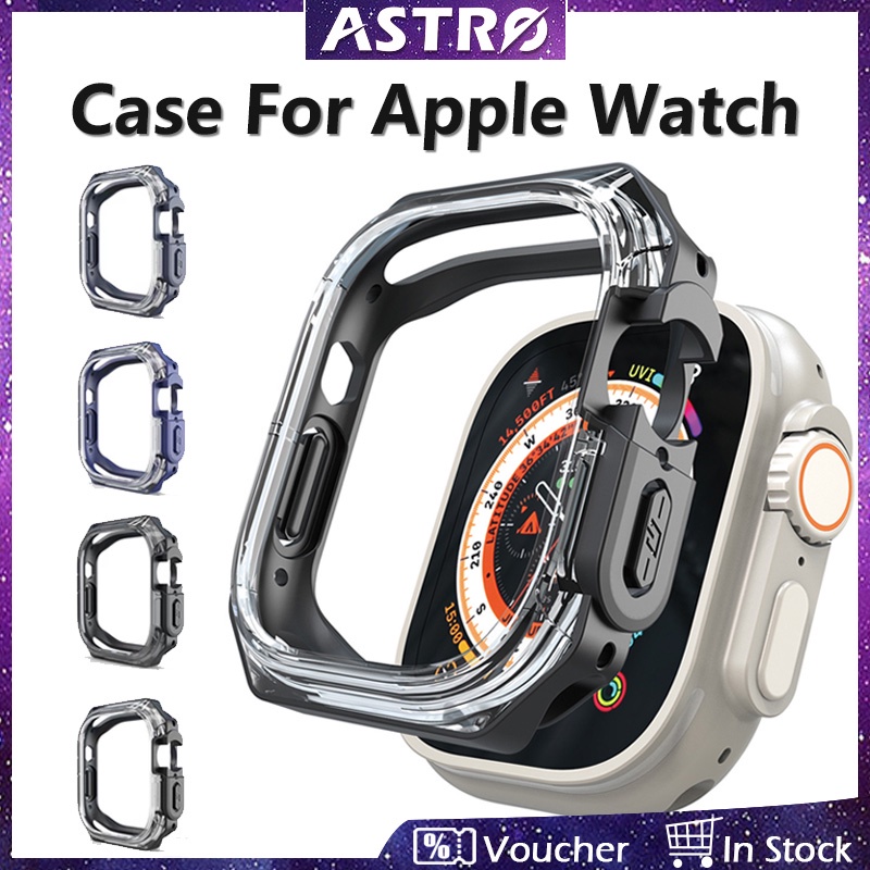 Astro เคสนาฬิกาข้อมืออัจฉริยะ แบบใส ผิวด้าน สองสี สําหรับ Apple Watch Ultra Series 8 7 6 SE 5 4 iWatch 49 มม. 45 มม. 41 มม. 44 มม. 40 มม.