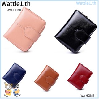 Wttle กระเป๋าสตางค์ หนัง Pu มีซิป สีพื้น แฟชั่นสําหรับสตรี