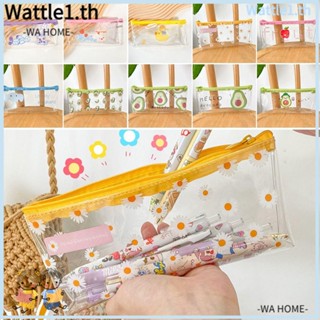 Wttle กระเป๋าดินสอ PVC ใส กันน้ํา จุของได้เยอะ ลายผลไม้ ดอกไม้ คุณภาพสูง สําหรับโรงเรียน สํานักงาน