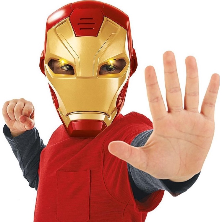 พร้อมส่ง!!IRON MAN HERO MASK หน้ากากไอรอนแมน มีไฟ