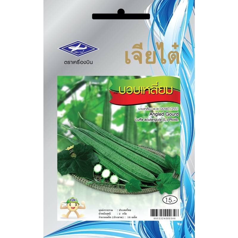 บวบเหลี่ยม CT/OP-051 ผักซอง เจียไต๋ บวบ เมล็ดพันธุ์ผัก เมล็ดผัก เมล็ดพืช ผักสวนครัว ประมาณ 14 เมล็ด ราคา ถูกที่สุด ดีลบีเคเค แกลเลอรีภาพที่ 8