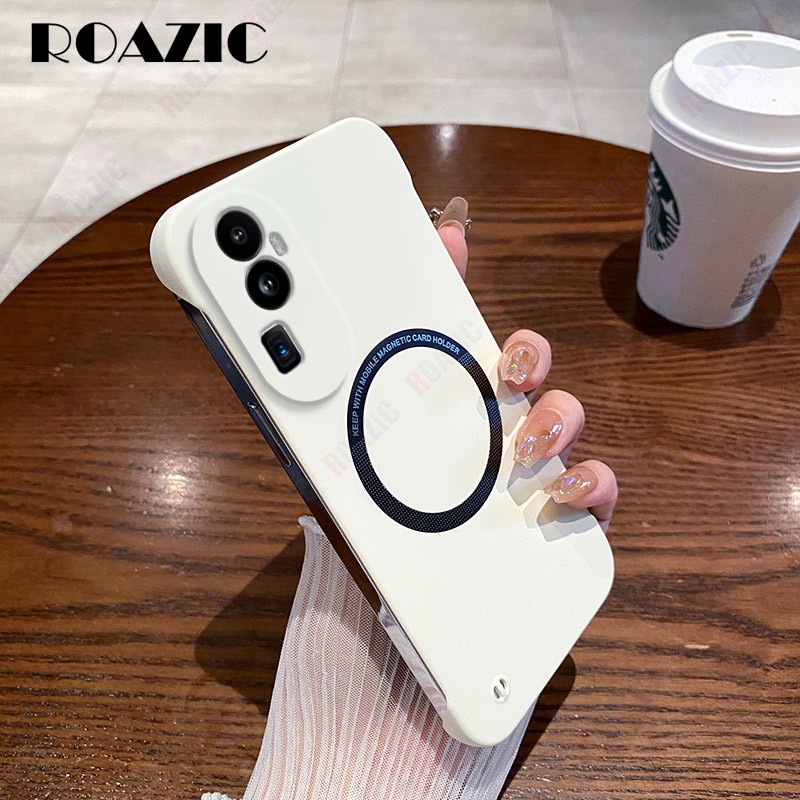 เคสโทรศัพท์มือถือ PC แข็ง ผิวด้าน บางมาก ไร้กรอบ ชาร์จไร้สาย สีขาว หลากสี สําหรับ OPPO Reno 10 Pro+ 8 7 6 5 Find X5 X3 Pro 5G 4G B01-1 ราคาถูก Shopee Lazada