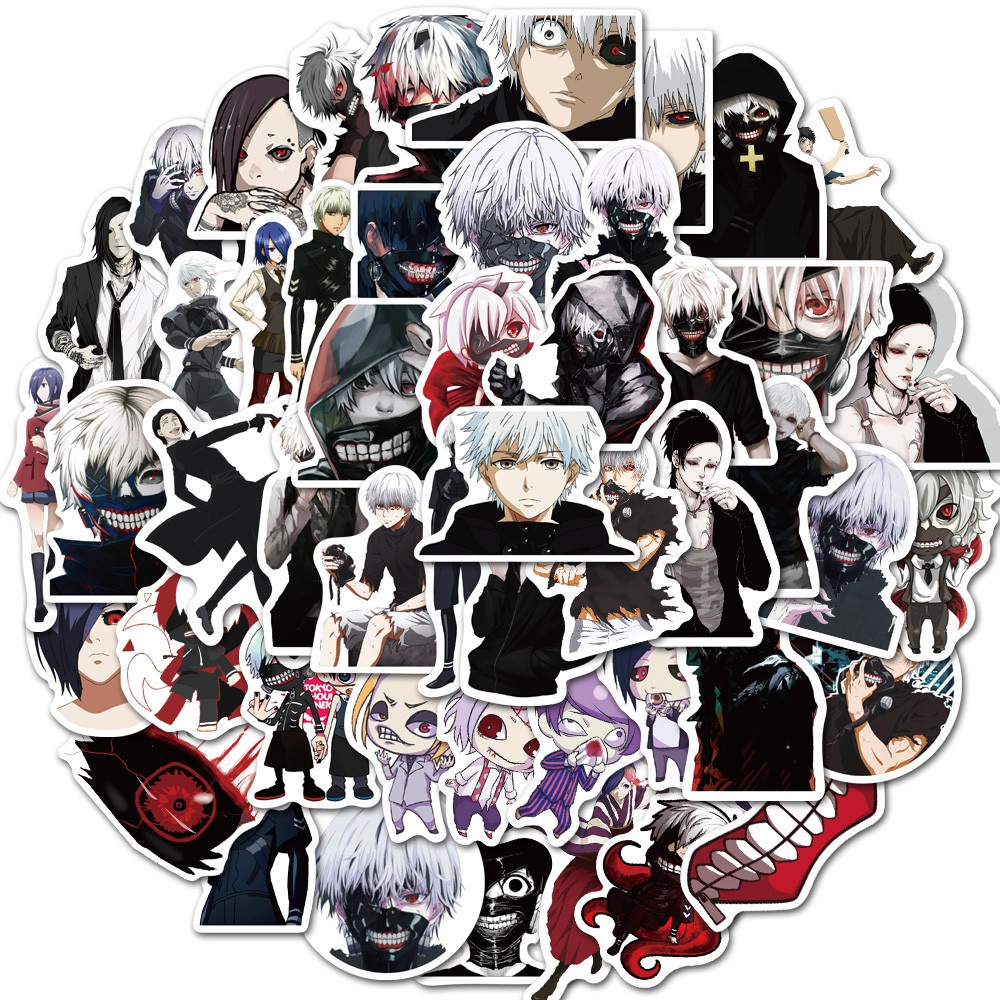 50 ชิ ้ น Tokyo Ghoul สติ ๊ กเกอร ์ อะนิเมะญี ่ ปุ ่ นสําหรับกระเป ๋ าเดินทาง/แล ็ ปท ็ อป/Skateboar