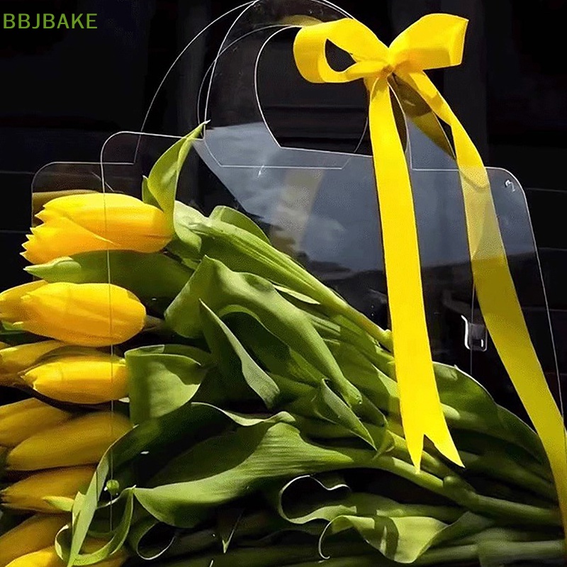 [FSBA] กระเป๋าถือ PET ใส ลายดอกไม้ ช่อดอกกุหลาบ แบบพกพา 1 ชิ้น KCB - รูปที่ 3