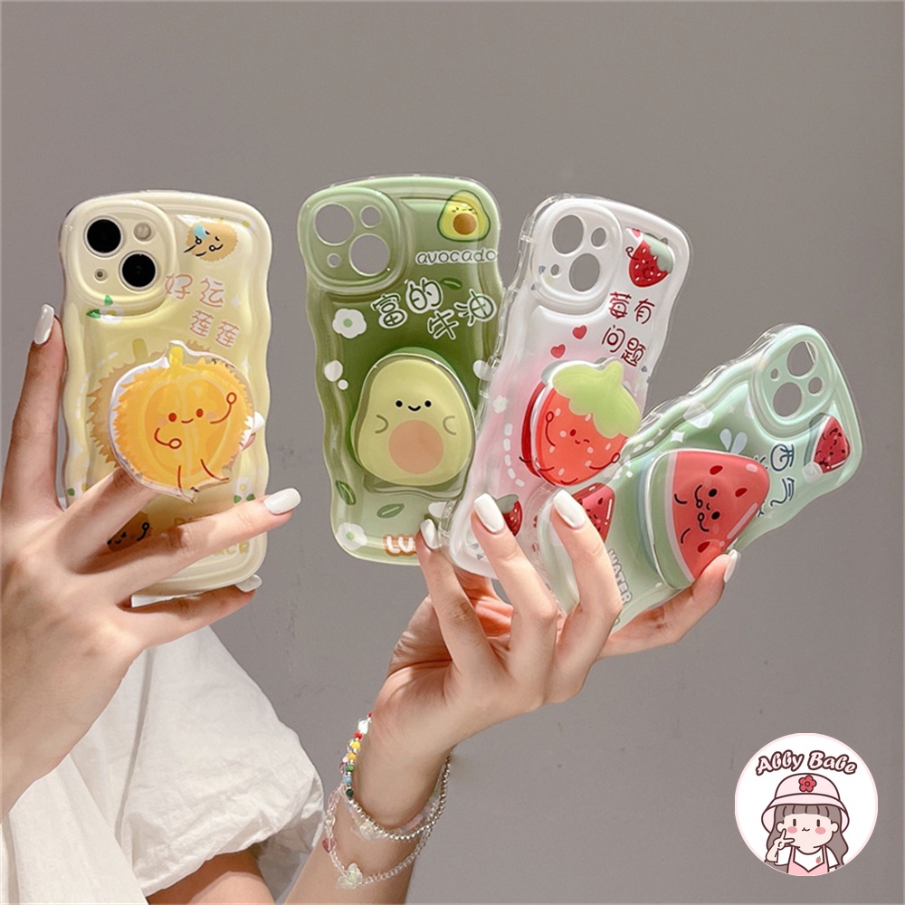 เคสโทรศัพท์มือถือ TPU ใส แบบนิ่ม ลายแตงโม และสตรอเบอร์รี่ กันกระแทก สําหรับ IPhone 15 Pro 14 13 12 11 Pro Max X XR 7Plus