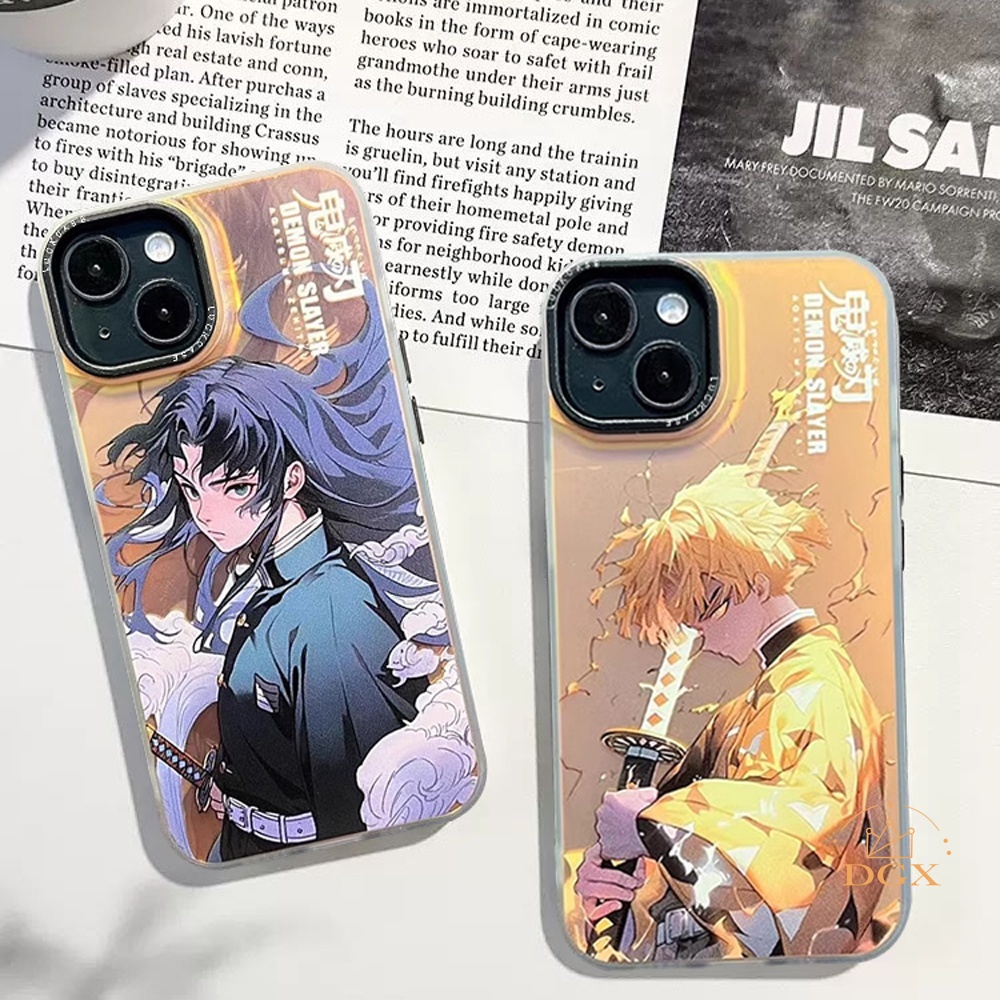 เคสโทรศัพท์มือถือแบบแข็ง ไล่โทนสี ลายดาบพิฆาตอสูร Zenitsu สําหรับ iPhone 15 Plus 15 14 Pro MAX 14 13 Pro MAX 12 12ProMax 11 11Pro 11ProMax XS MAX XR 7 Plus 8plus ip6 7 8 DGX