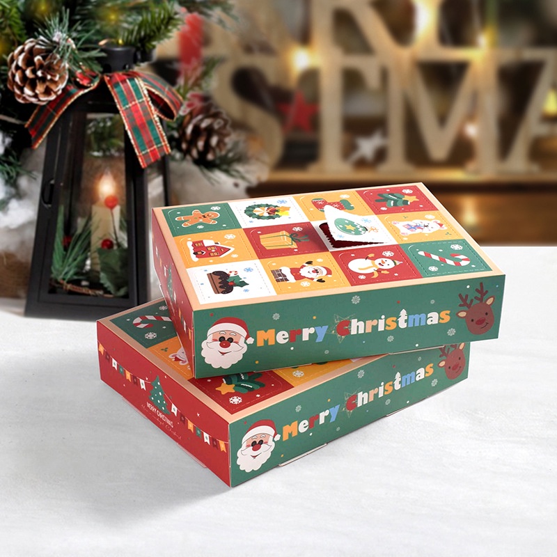 [5 ชิ้น / แพ็ค] กล่องของขวัญคริสต์มาส DIY กล่องสุ่ม สร้างสรรค์ 12 ชั้น กล่องขนมช็อคโกแลต บิสกิต กล่องบรรจุภัณฑ์ คริสต์มาส ห่อของขวัญ ปีใหม่ ปาร์ตี้ กล่องขนม