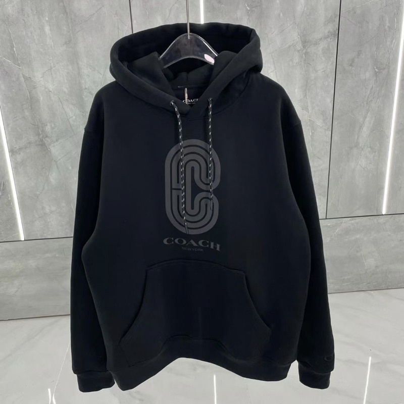 เสื้อกันหนาวแขนยาวลําลอง มีฮู้ด พิมพ์ลายโลโก้ COACHI ขนาดใหญ่ แฟชั่นคู่รัก สําหรับผู้ชาย และผู้หญิง
