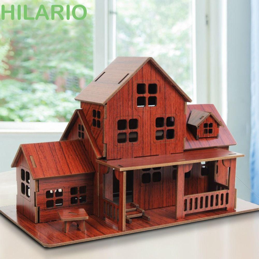 Hilario โมเดลปราสาทชิงช้าสวรรค์ไม้ 3D แฮนด์เมด เพื่อการศึกษา DIY