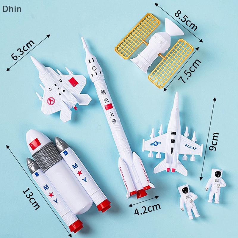 [Dhin] 1Set Rocket Space Series Rocket Plane Satellite Astronaut Model Toys COD