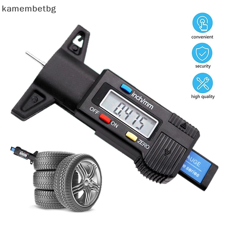 Kamembetbg เครื่องวัดความลึกของดอกยางรถยนต์ แบบดิจิทัล