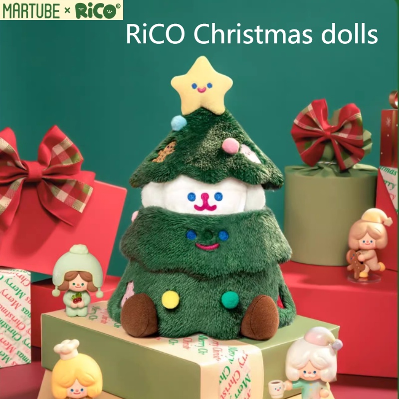 Martube RiCO ตุ๊กตาน่ารัก สร้างสรรค์ ของขวัญวันเกิด สําหรับเด็กผู้หญิง และผู้ชายตุ๊กตาคริสต์มาสของเล่นเด็กตุ๊กตาสาวการ์ตูนต้นคริสต์มาสกล่องของขวัญสุนัขสีขาวตัวน้อยของขวัญแฟนสาวของเล่นตุ๊กตาของขวัญคริสต์มาสที่ถอดออกได้เครื่องประดับโต๊ะ