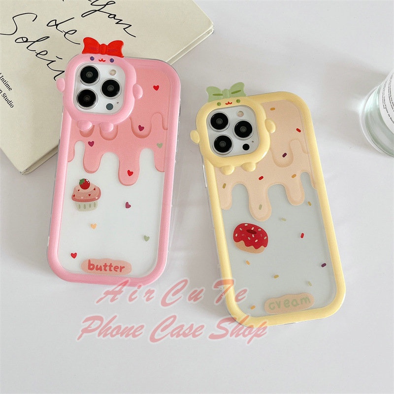เคส iPhone 15 14 13 12 11 Pro Max Plus iPhone15 iPhone15ProMax iPhone14 iPhone14ProMax iPhone13 iPhone13ProMax iPhone12 iPhone12ProMax iPhone11 iPhone11ProMax Transparent Monster Big Camera Cream Cake Soft Case
