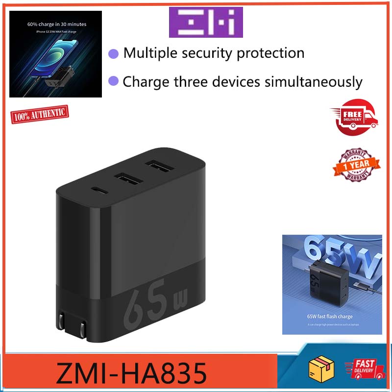 Zmi HA835 หัวชาร์จเร็ว 65W PD45W 20W