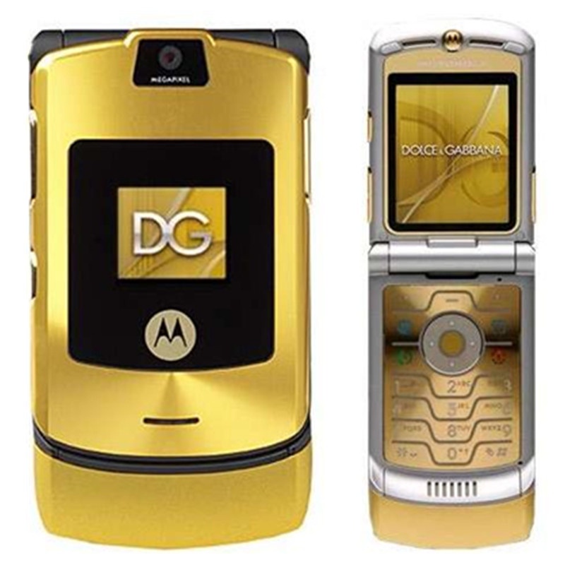 M ot หรือ ol โทรศัพท์มือถือ V3 รุ่นโลก Flip GSM-2g/3g Quad Band Motorola Razr