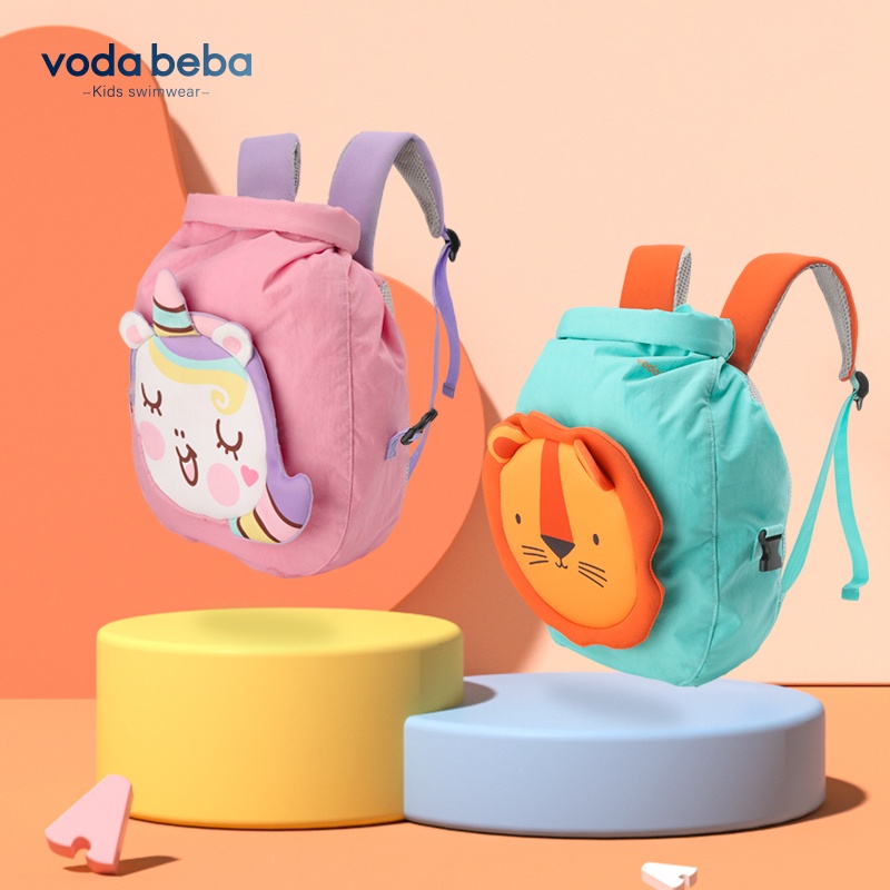 VODA BEBA กระเป๋าใส่ชุดว่ายน้ำ กระเป๋าว่ายน้ำเด็ก แยกส่วนเปียกและแห้ง กันน้ำ