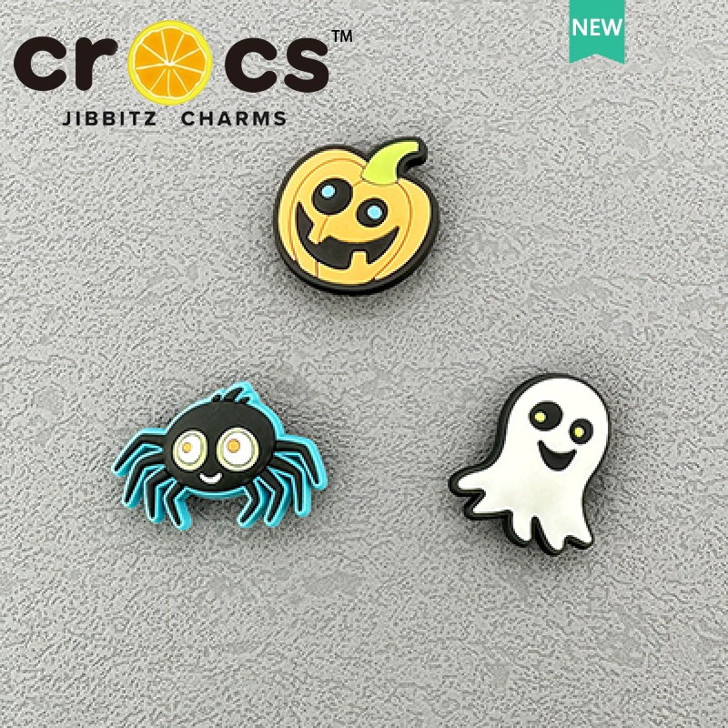 jibbitz crocs แท้ หัวเข็มขัด รูปการ์ตูนผีฮาโลวีน น่ารัก อุปกรณ์เสริม สําหรับตกแต่งรองเท้า