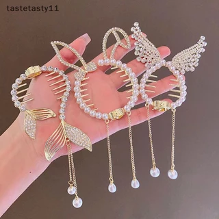 TA Elegant Hair Claw Pill หางม้าหัวเข็มขัดหางม้า Rhinestone Pearl sel คลิป Hairband Headdress TH