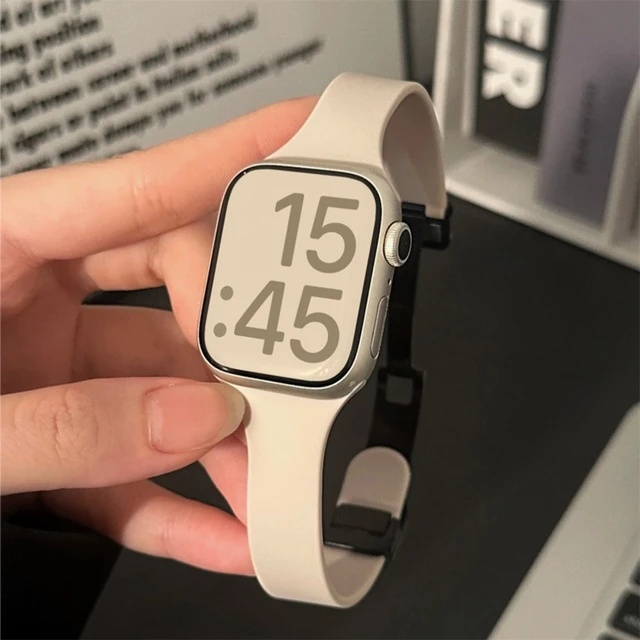 สายนาฬิกาข้อมือแม่เหล็ก แบบบาง สไตล์เกาหลี สําหรับ iWatch Series 9 7 8 se 6 5 4 iWatch Ultra Band 44 มม. 45 มม. 49 มม. 40 มม. 41 มม. 42 มม. 38 มม. 45 มม.