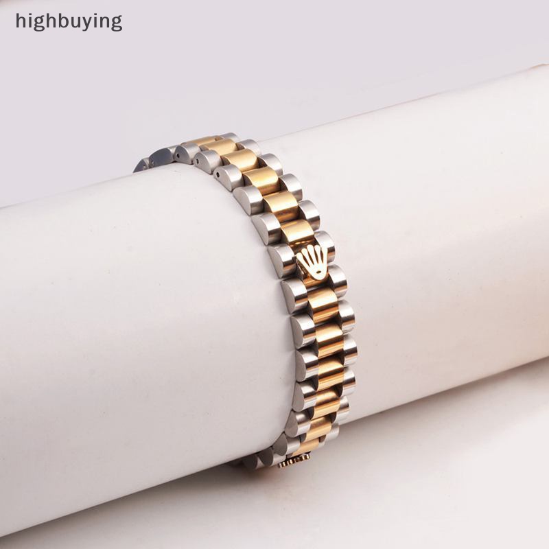 [highbuying] แฟชั่น สวยหรู มงกุฎ สร้อยข้อมือ สเตนเลส นาฬิกา โซ่ กําไลข้อมือ สําหรับผู้ชาย ผู้หญิง คู่รัก เครื่องประดับ ของขวัญ ใหม่ พร้อมส่ง