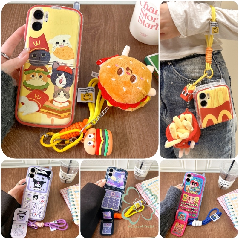 เคสโทรศัพท์มือถือ TPU นิ่ม ฝาพับ พร้อมสายคล้อง ลายการ์ตูน และขาตั้งเสาอากาศ สไตล์คลาสสิก เรโทร สําหรับ OPPO Find N3 N2